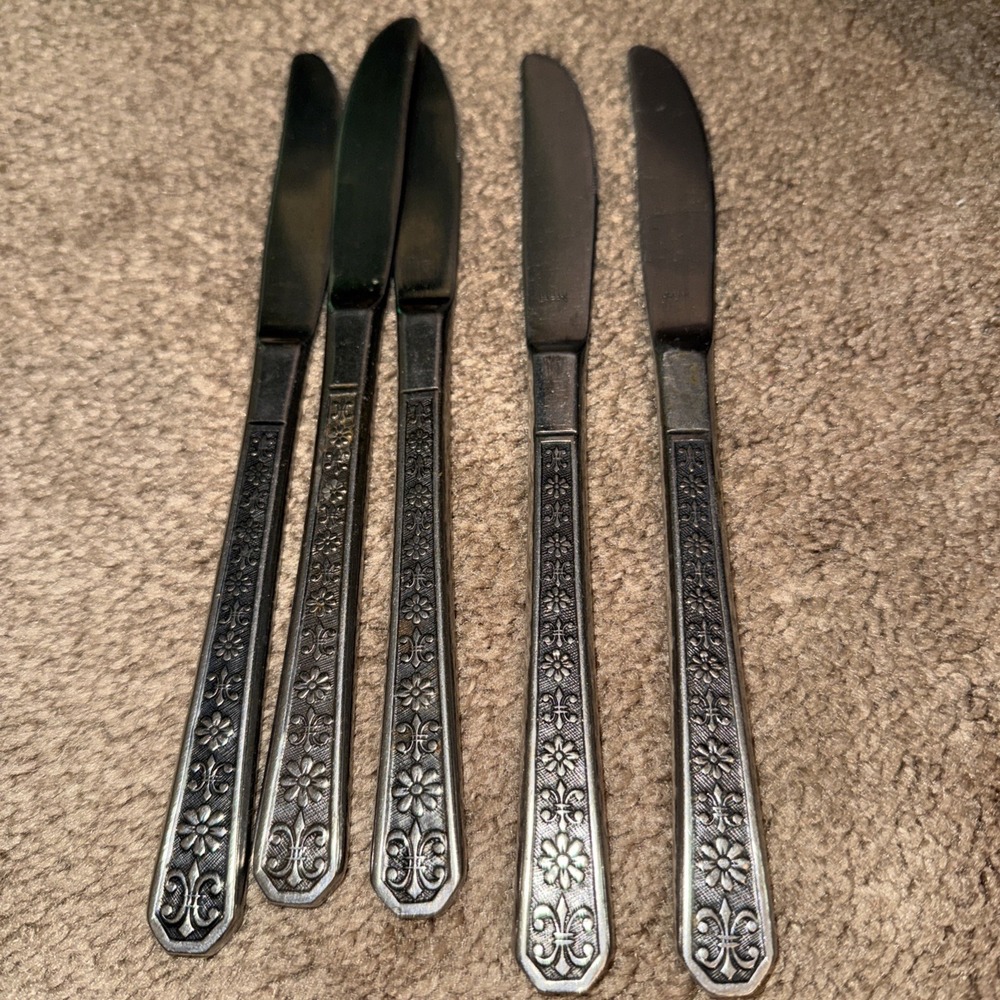 Vintage 70's‎ Interpur FLORENZ Stainless 5 Knives Mid Century Modern